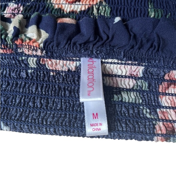 Xhilaration Navy Floral Smocked dress - Picture 5 of 5